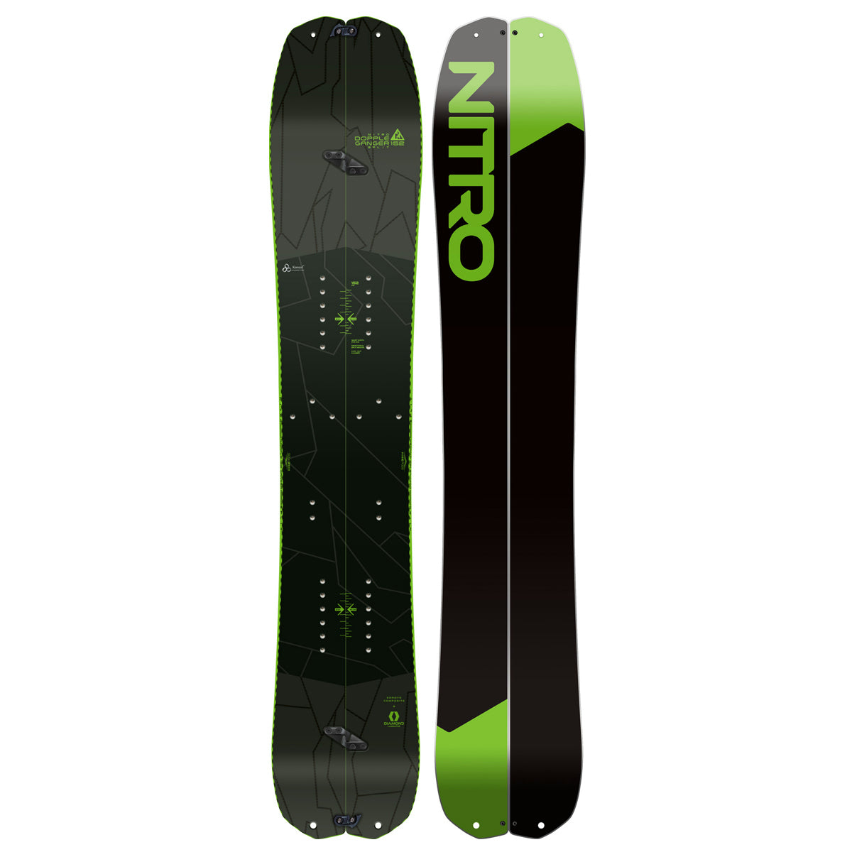 Nitro Doppleganger Board + Vertical Binding/Pucks/Crampons/Skins Splitboard Package (2023/2024)