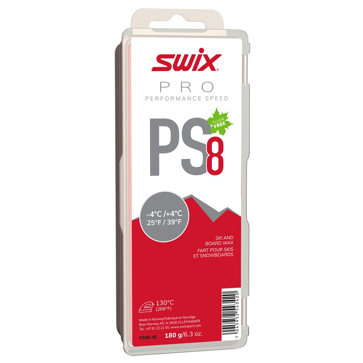 Swix PS8 Red (-4°C/+4°C) 180g Skiwachs